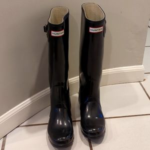 Hunter Tall Rain Boots Women's size 8 Black